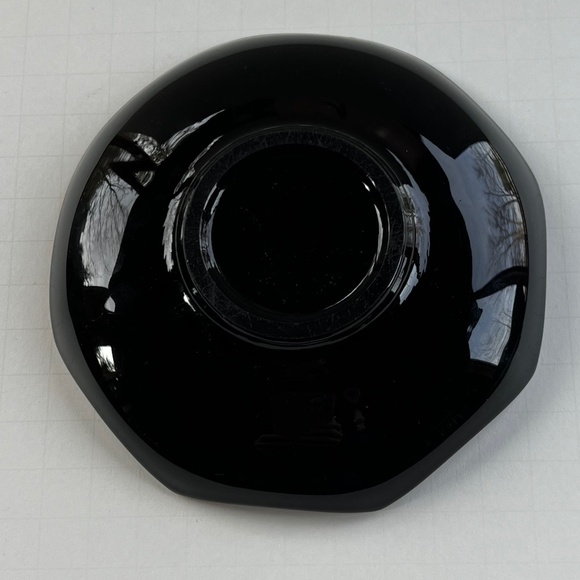 Black Glass Cup Saucer with Umbrella Style Edge - Picture 2 of 4